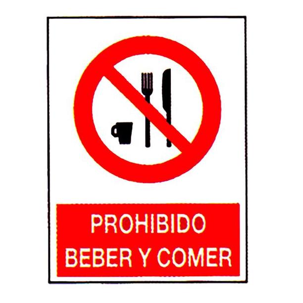 Distribuidor señal 20 x 30 prohibido comer y beber logui | Proveedor ...