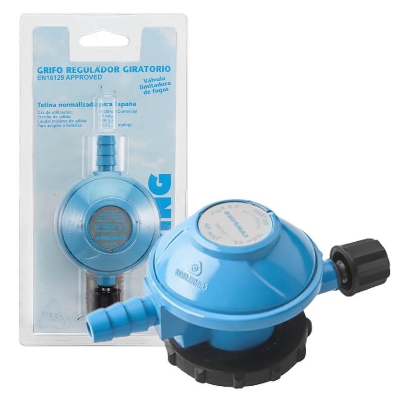 Válvula de seguridad para bombona azul camping-gas para