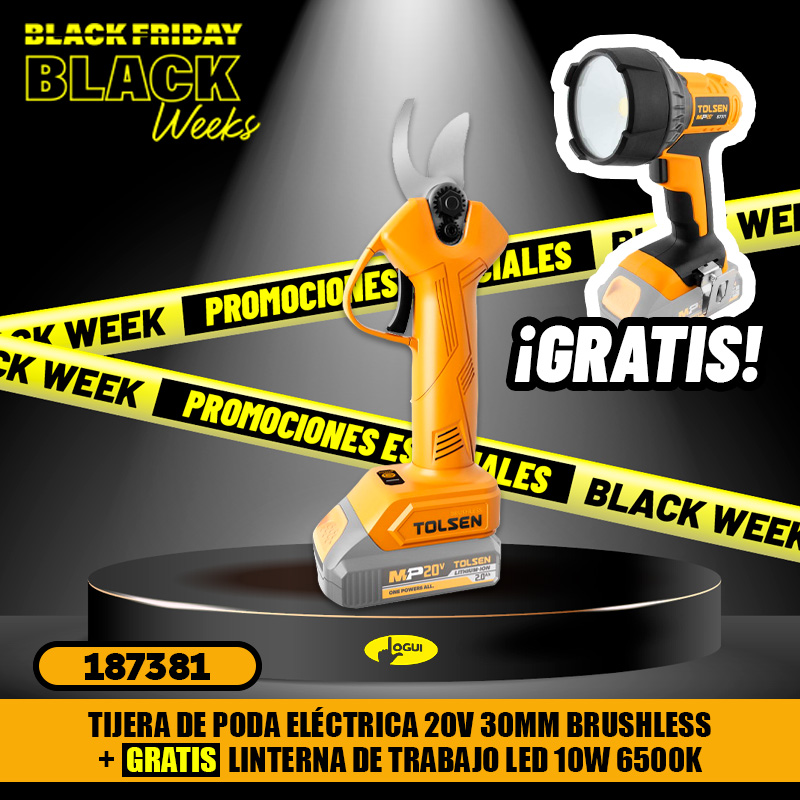 TIJERA DE PODA ELÉCTRICA BLACK 